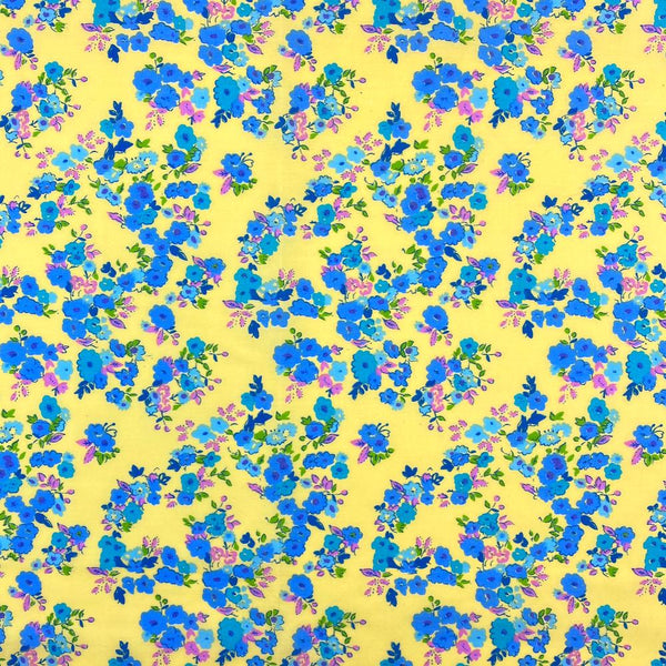 Yellow Heather Garden Print Broadcloth