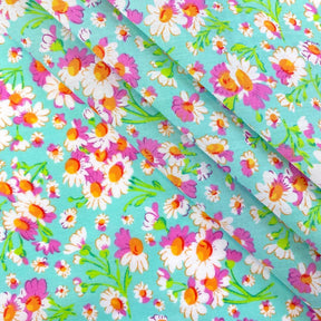 Mint Petunia Print Broadcloth