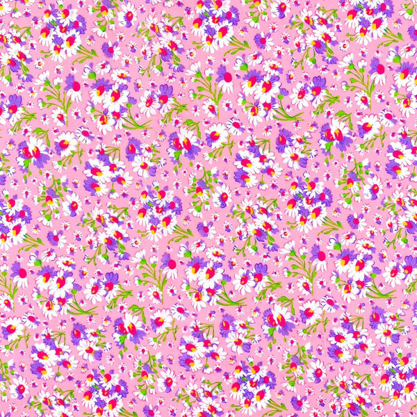 Pink Petunia Print Broadcloth