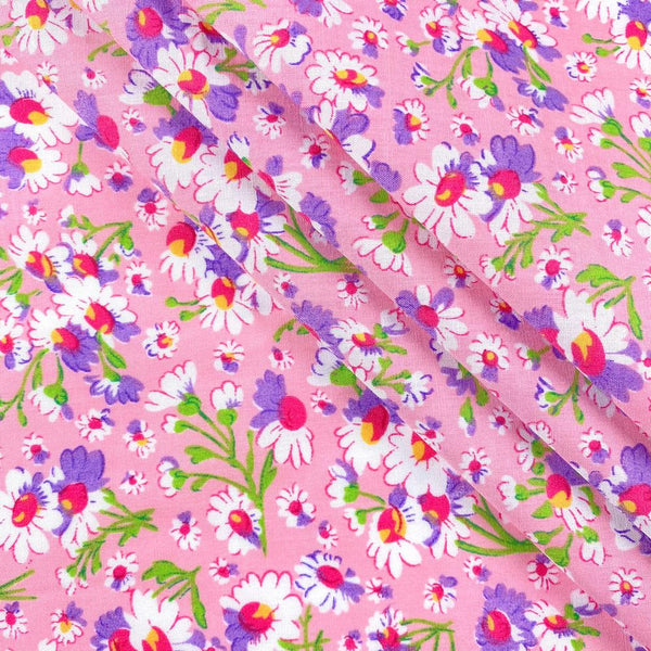 Pink Petunia Print Broadcloth