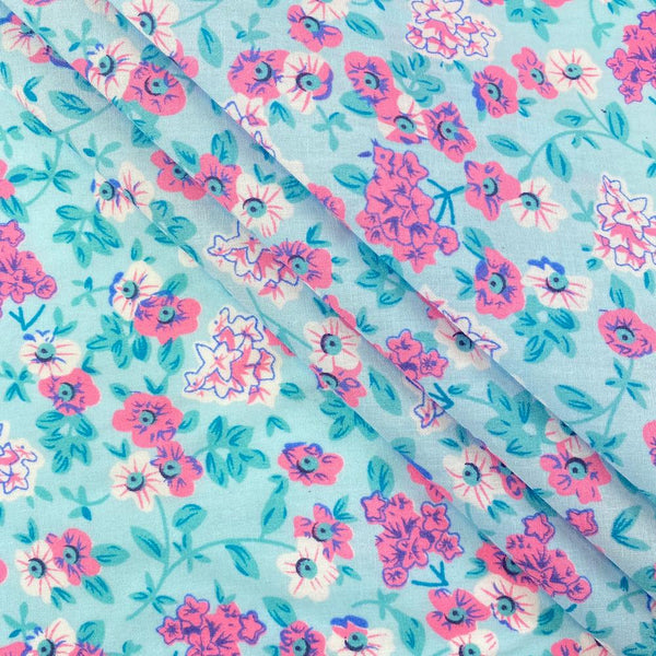 Blue Primrose Print Broadcloth