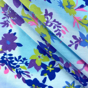 Blue Tie-Dye Garden Print Broadcloth