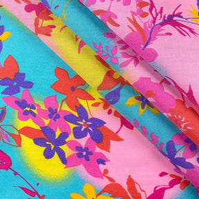Multi-Color Tie-Dye Garden Print Broadcloth