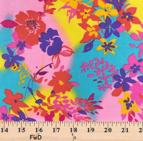 Multi-Color Tie-Dye Garden Print Broadcloth