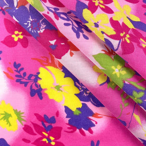 Pink Tie-Dye Garden Print Broadcloth