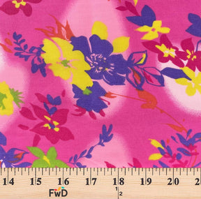 Pink Tie-Dye Garden Print Broadcloth