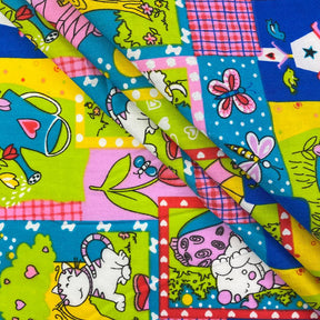 Multi-Color Dreamy Cats & Dogs Print Broadcloth