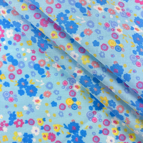 Blue Gladys Blossom Print Broadcloth