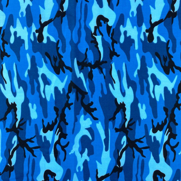 Blue Marine Camo Print Broadcloth