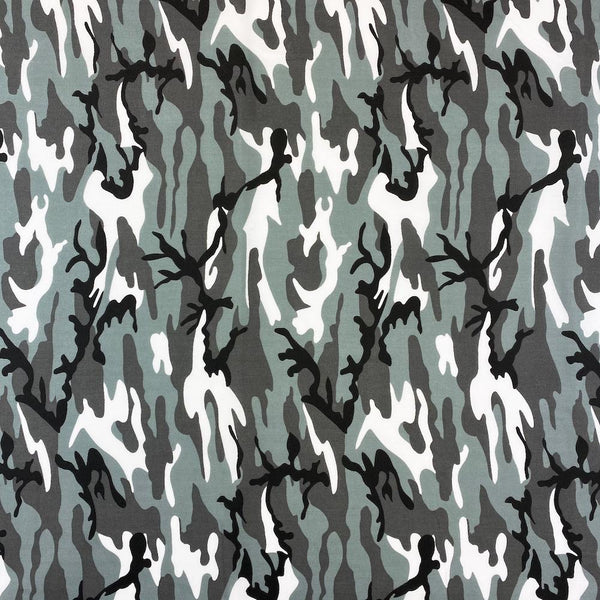 Grey Marine Camo Print Broadcloth