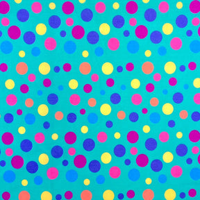 Aqua Party Dot Print Broadcloth
