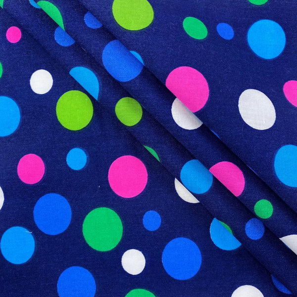 Navy Party Dot Print Broadcloth