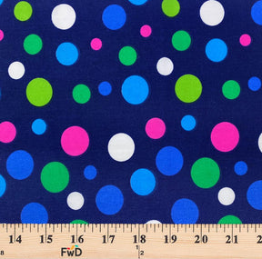 Navy Party Dot Print Broadcloth