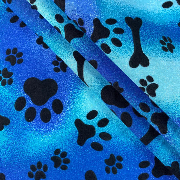 Blue Tie-Dye Doggie Print Broadcloth