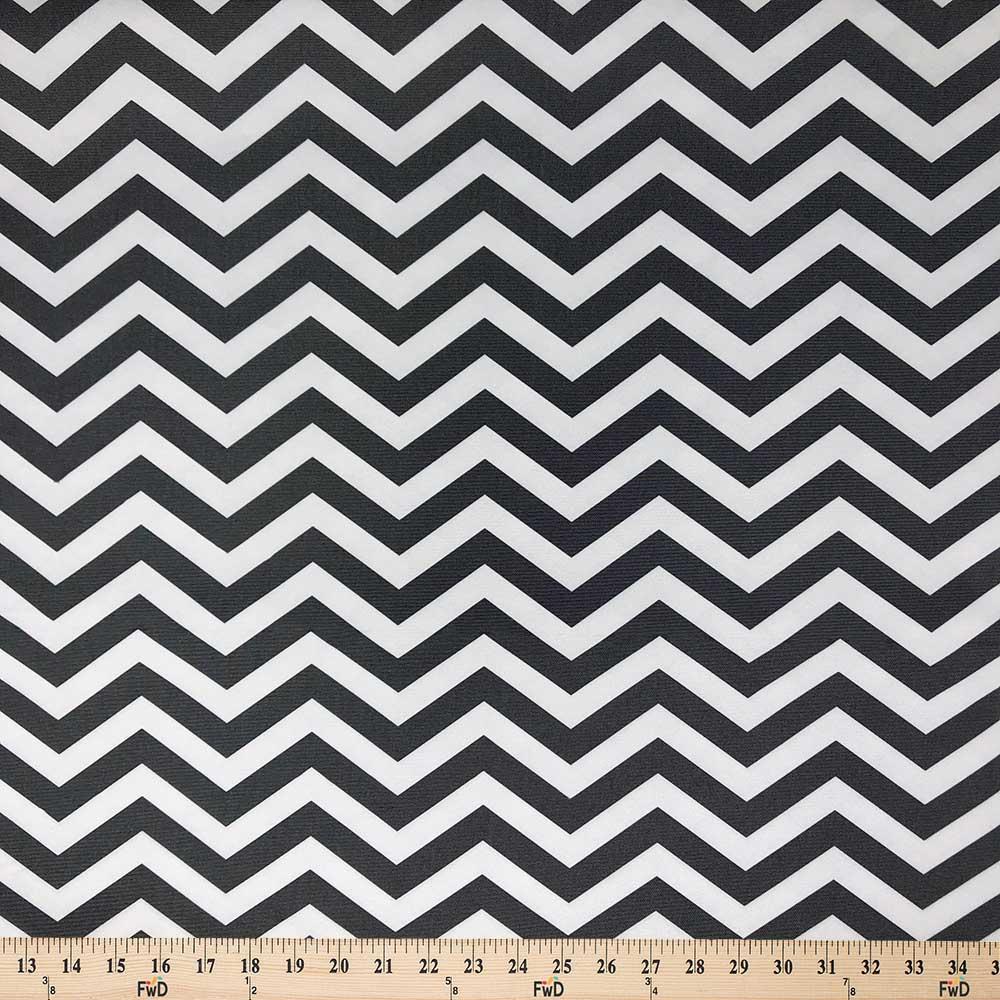 Ottertex Waterproof Canvas Zigzag Print Fabric SV575437 - Black Image A9