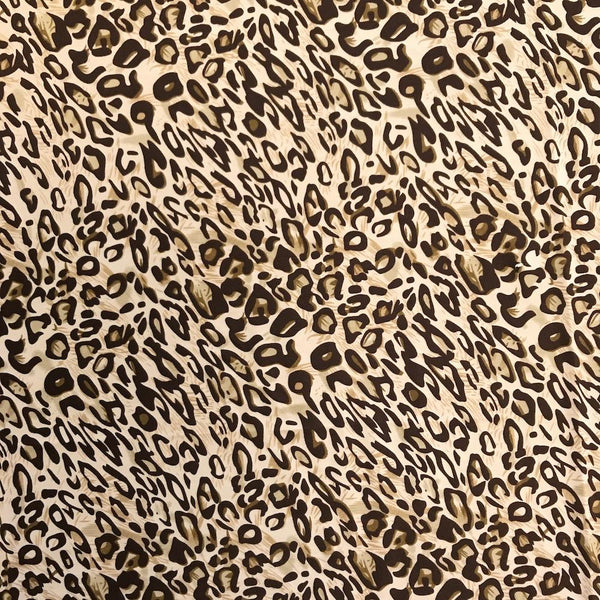 Animal Knit DTY Polyester Knit Spanex Fabric - DTY A1200 Ivory-Light Brown  - Fabrics by the Yard