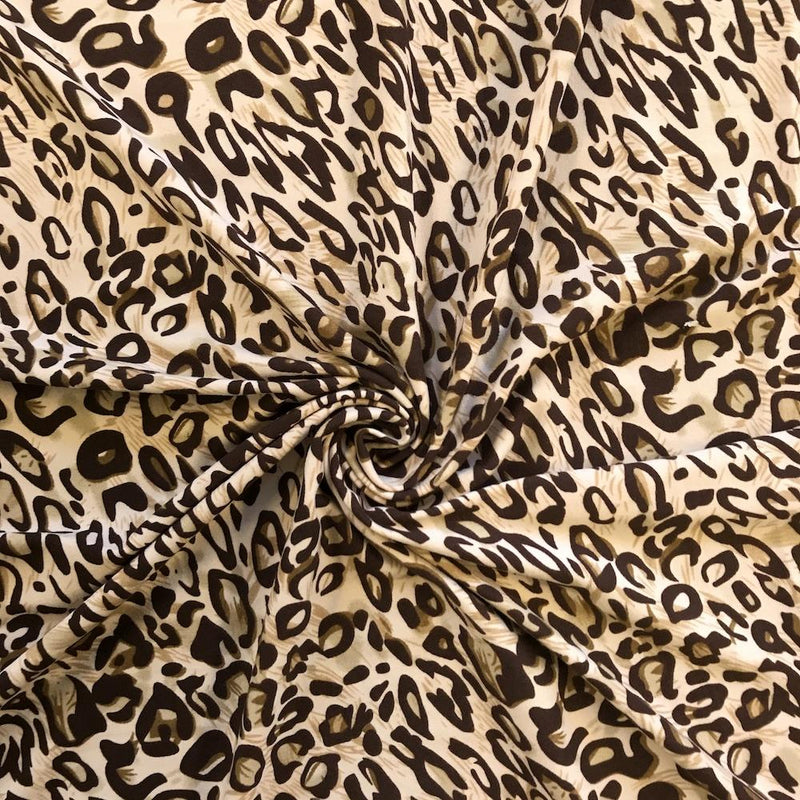 Leopard Printed DTY Brushed Knit (9-1) Fabric