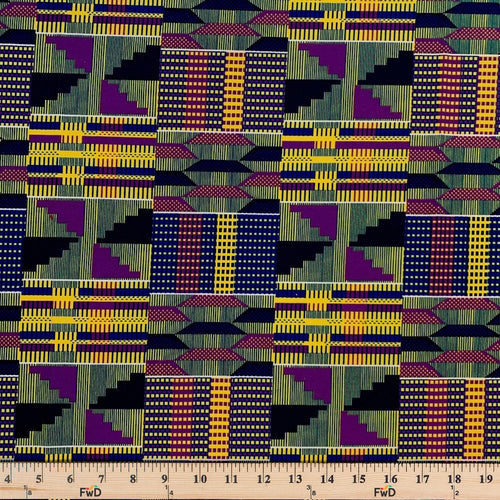 Kente African Printed DTY Brushed (3-3) Fabric