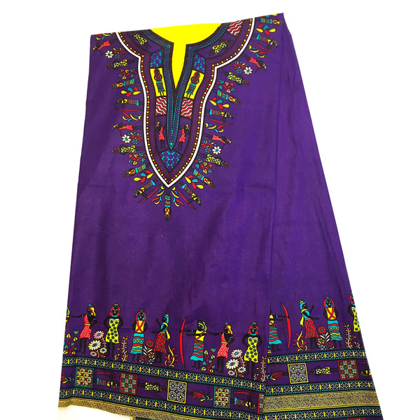 Dashiki Angelina African Print - Purple Fabric