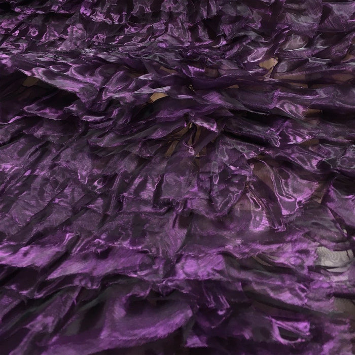 Purple Ruffle Organza Fabric 52/53