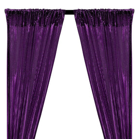 American Trans Knit Sequins Rod Pocket Curtains - Purple