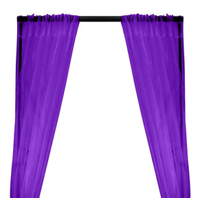 Crystal Organza Rod Pocket Curtains - Purple