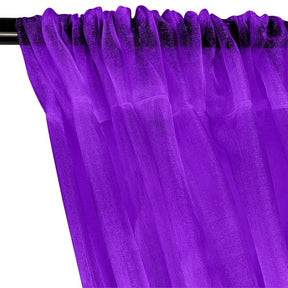Crystal Organza Rod Pocket Curtains - Purple