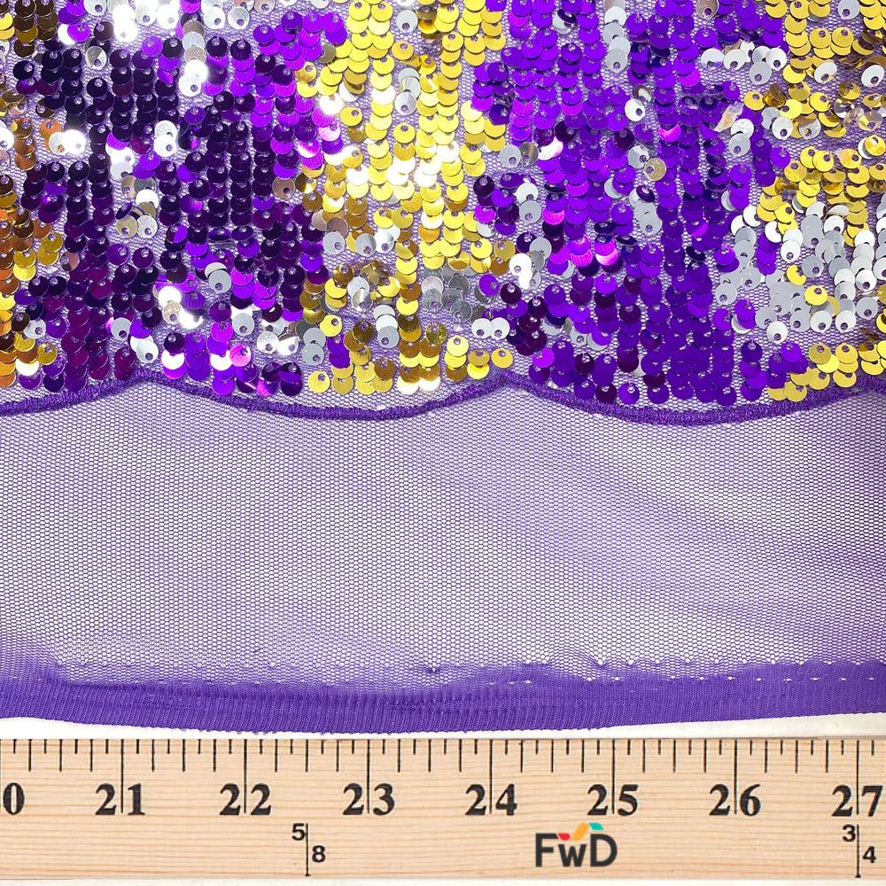 Shiny Two Tone Reversible Sequins Fabric on Mesh $19.99/Yard ON SALE!