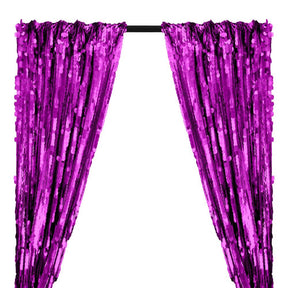Paillette Circle Sequins Rod Pocket Curtains - Purple