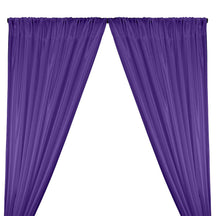 Poly China Silk Lining Rod Pocket Curtains - Purple