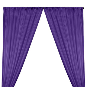 Poly China Silk Lining Rod Pocket Curtains - Purple