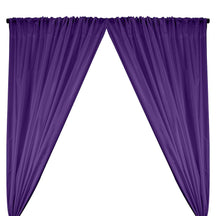 Polyester Taffeta Lining Rod Pocket Curtains - Purple