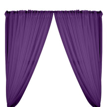 Sheer Voile Fire Retardant Rod Pocket Curtains - Purple