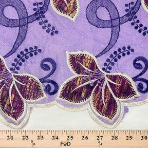Purple Snake Printed Floral Geranium Sparkled Lace