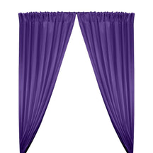 Stretch Charmeuse Satin Rod Pocket Curtains - Purple