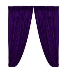 Micro Velvet Rod Pocket Curtains - Purple