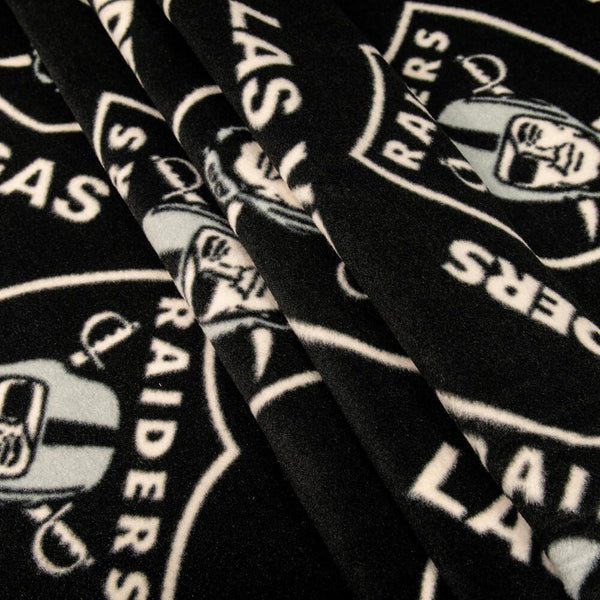 Las Vegas Raiders Black NFL Fleece Fabric