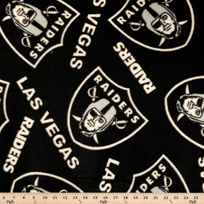Las Vegas Raiders Black NFL Fleece Fabric