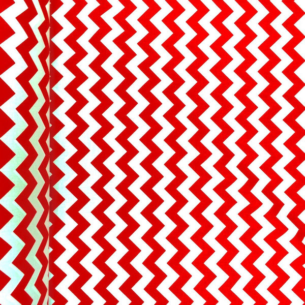 Red Classic Chevron Printed Cotton