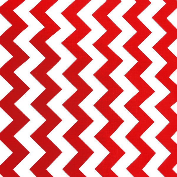 Red Classic Chevron Printed Cotton