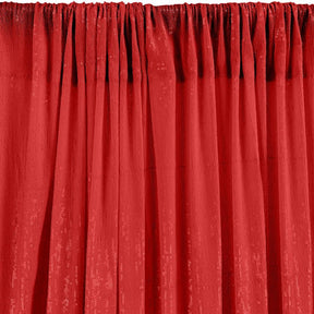 All-Over Micro Sequins Starlight On Stretch Mesh Rod Pocket Curtains - Red