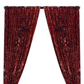 Two-Sided Reversible Sequins Rod Pocket Curtains - Red / Navy