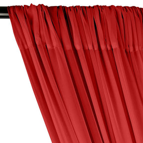 Polyester Chiffon Rod Pocket Curtains - Red
