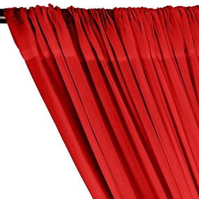 Cotton Voile Rod Pocket Curtains - Red
