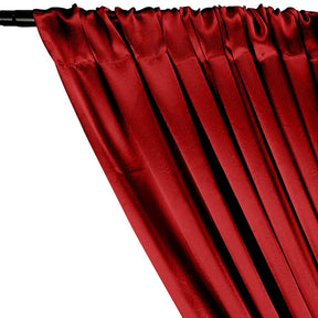 Crepe Back Satin Rod Pocket Curtains - Red