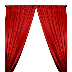 Crepe Back Satin Rod Pocket Curtains - Red