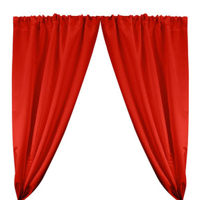 Matte Satin (Peau de Soie) Rod Pocket Curtains - Red