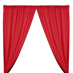 Peachskin Rod Pocket Curtains - Red