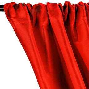 Polyester Dupioni Rod Pocket Curtains - Red 12