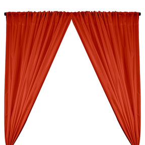 Polyester Taffeta Lining Rod Pocket Curtains - Red
